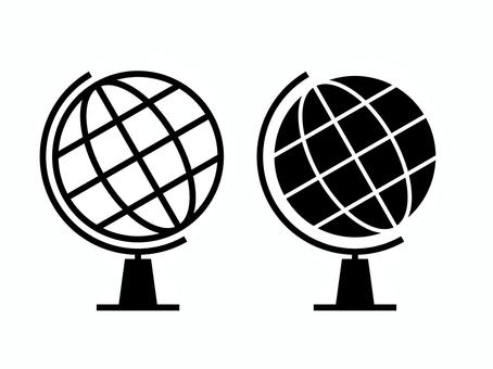 地球儀アイコンセット 地球儀,置物,世界,地球,模型,アイコン,地理,セット,マーク,パーツのイラスト素材