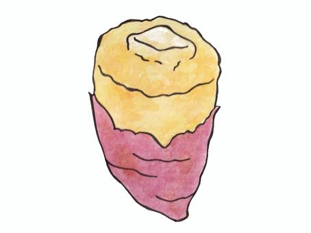 さつまいも3 さつまいも,焼き芋,バター,秋,おやつのイラスト素材