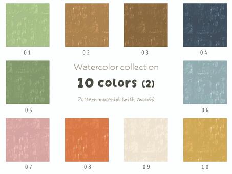 クレヨン塗りテクスチャ10色セット クレヨン,色,水彩タッチ,カラー,パターン,スウォッチ,シームレス,見本,落書き,手描きのイラスト素材