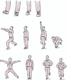 Illustration, gymnastics, stretch, ready to exercise, 