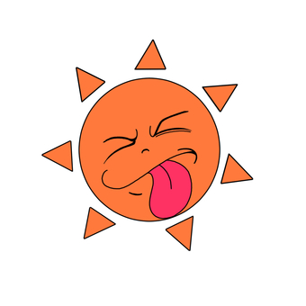 下を出す太陽 デフォルメ,太陽,気候,天気,晴れのイラスト素材