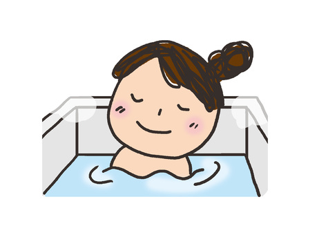 woman relaxing in the bath, health, female, hand drawn, JPG and PNG