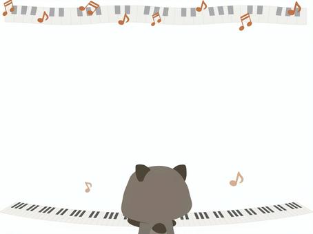 Piano_raccoon_frame, JPG and PNG Piano_raccoon_frame, animal, instrument, performance, JPG and PNG