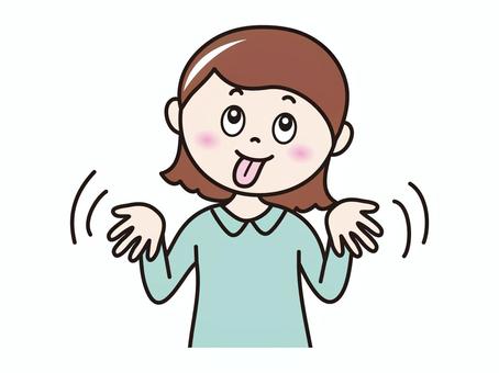 30代女性(ベー) 人物,女性,お母さん,呆れ顔,お茶目のイラスト素材