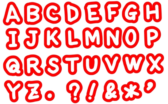 使える手書きアルファベットA〜Z＿赤 アルファベット,a,b,c,d,e,f,g,h,iのイラスト素材