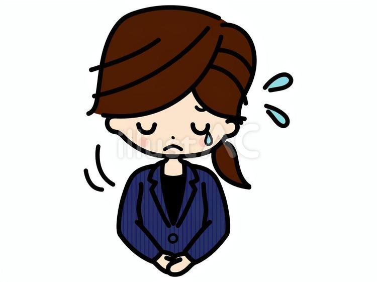 謝る女性・スーツ2（カラー) 女性,謝る,謝罪のイラスト素材
