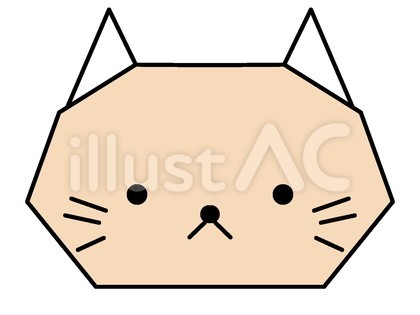 折り紙調_猫の顔