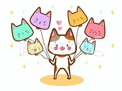 風船子供猫さん