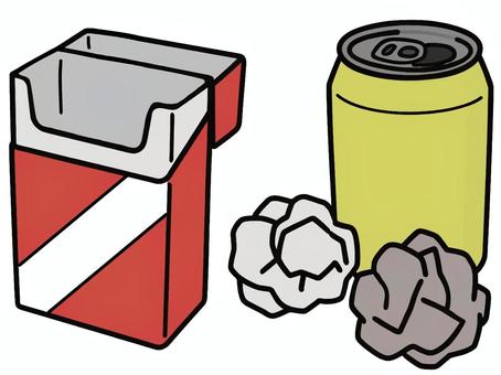 ゴミです ゴミ,タバコ,紙くず,空き缶,ポイ捨て,環境,分別のイラスト素材