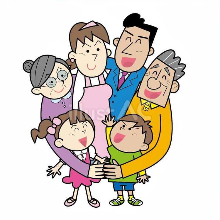 家族の輪イラスト 家族,人物,笑顔のイラスト素材
