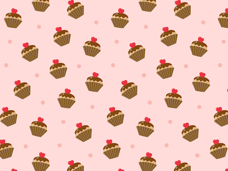 バレンタイン背景、スイーツのパターン01 バレンタイン,背景,パターン,スウォッチ,チョコレート,チョコケーキ,チョコレートケーキ,スイーツ,お菓子,カップケーキのイラスト素材