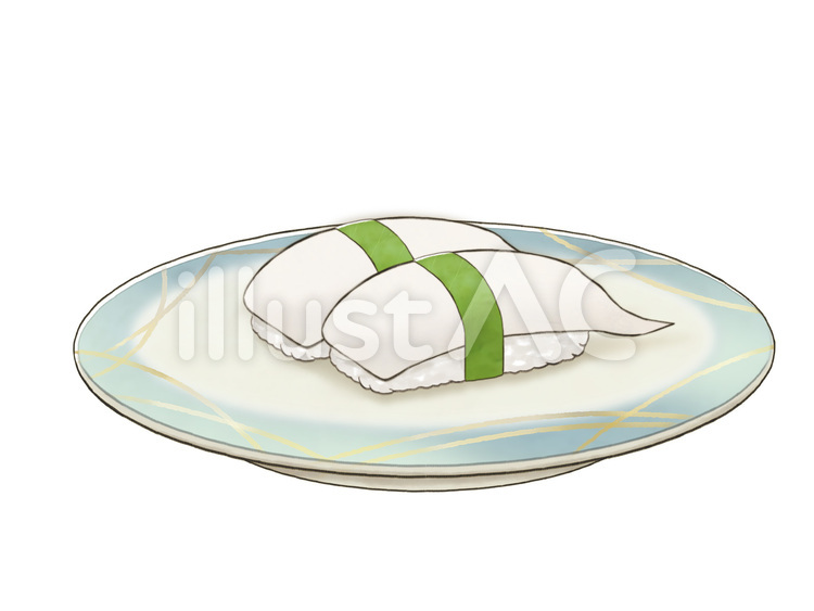 お寿司のイカ お寿司,回転寿司,イカのイラスト素材