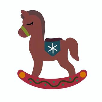 木馬 木馬,横向き,小馬,子供用,色付きのイラスト素材