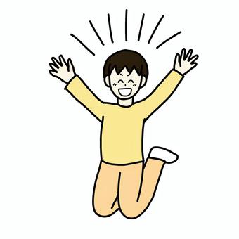 嬉しくてジャンプする男性 男性,人物,シンプル,嬉しい,ジャンプ,1人,喜び,楽しい,全身,元気のイラスト素材