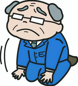 土下座する部長 土下座,正座,謝罪,謝る,失礼,会社員,男性,仕事,中年,おじさんのイラスト素材