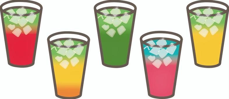 カラフル・シンプルドリンク ドリンク,飲み物,ジュース,冷たい,カラフルのイラスト素材