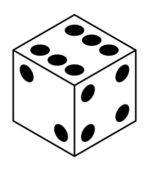 サイコロの6 サイコロ,6,おもちゃ,ホビー,遊び,双六,道具,物のイラスト素材