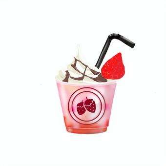 いちごパフェ いちご,パフェ,食べ物,ピンク,挿絵,回復,好物,チョコ,ソフトクリーム,おいしいのイラスト素材