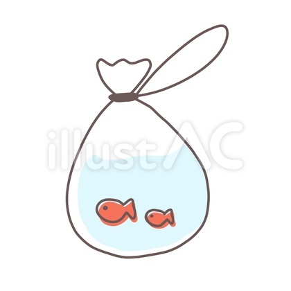 金魚すくい(2匹捕まえた)