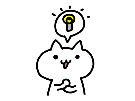 思いつく猫 思いつく猫 猫,白猫,可愛いのイラスト素材
