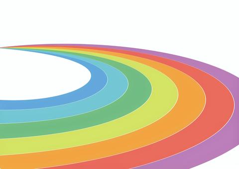 奥行きのある虹背景 虹,レインボー,虹色,カラフル,シンプル,かわいい,単品,曲線,背景,壁紙のイラスト素材