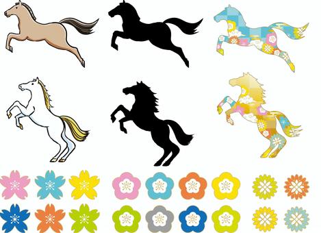 正月和風馬年賀状