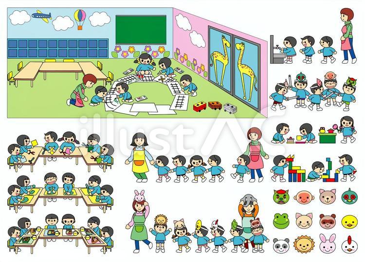 幼稚園ー2 幼稚園,保育園,園児のイラスト素材