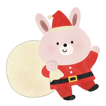うさぎサンタ クリスマス,うさぎ,サンタクロース,動物,帽子,服,絵本,可愛い,ゆるい,手描きのイラスト素材