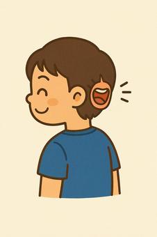 髪の毛の後ろに口がある小学生男子