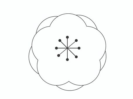 梅(線画)4 梅(線画)4 梅,ピンク,春のイラスト素材