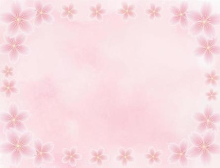 Simple cherry blossom frame illustration free material, , JPG