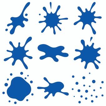 飛び散るインク　青 インク,インキ,ペンキ,ペイント,絵の具,万年筆,しずく,汚れ,ポタ落ち,液のイラスト素材