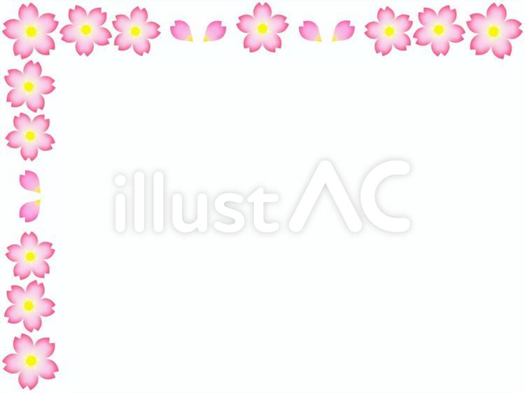 桜の花模様フレーム、飾り枠素材イラスト フレーム,枠,飾り枠のイラスト素材