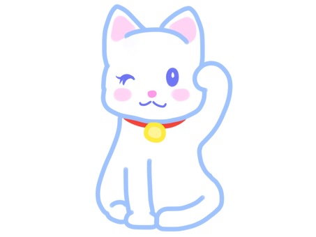招き猫 招き猫 猫,福,白猫のイラスト素材