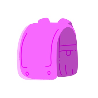 学校イラスト素材｜ピンクのランドセル ランドセル,バッグ,かばん,通学,入学,新入生,小学校,学校用品,教育,学校のイラスト素材
