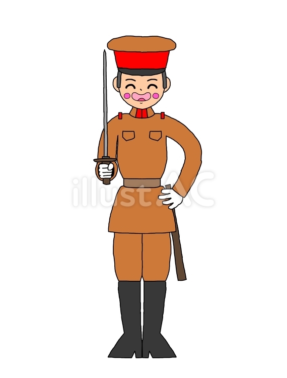 笑顔の旧日本軍将校 将校,将兵,隊長のイラスト素材