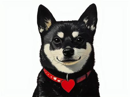 黒柴犬の笑顔アップ