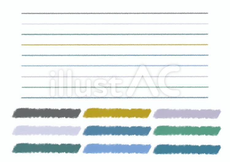 冬色（寒色系）くれよん線　PNG有 寒色,冬,クレヨンのイラスト素材