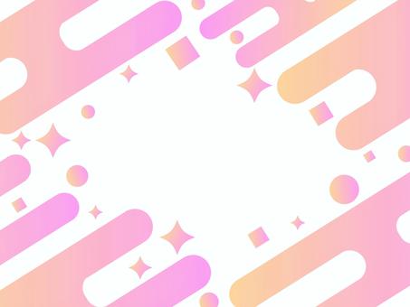 ポップなグラデメンフィス背景 ピンク 背景,メンフィス,グラデーション,フレーム,幾何学,かわいい,ポップ,ピンク,オレンジ,キラキラのイラスト素材