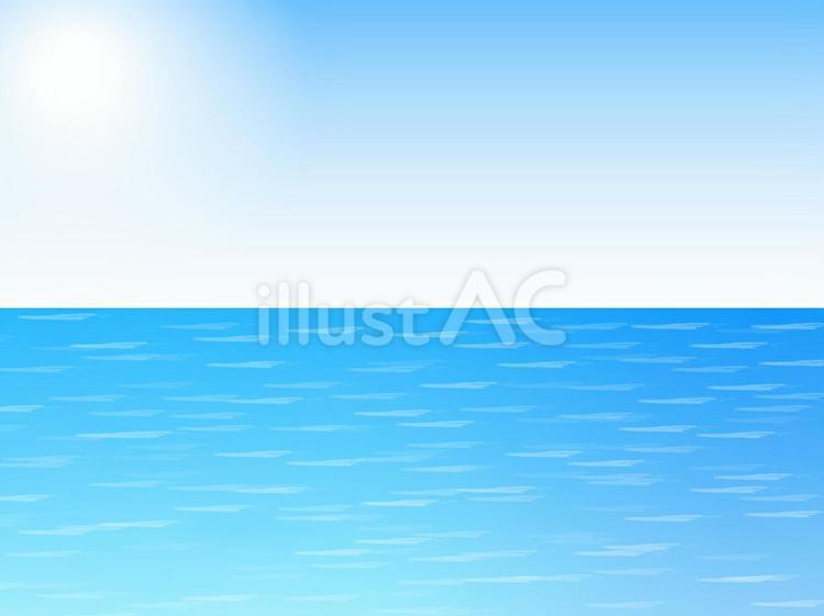 太陽と青空と海 海,青空,夏のイラスト素材