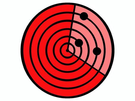 レーダーのアイコン『赤』 レーダー,探知,モチーフ,カラー,範囲,対象,確認,視認,ゲーム,rpgのイラスト素材