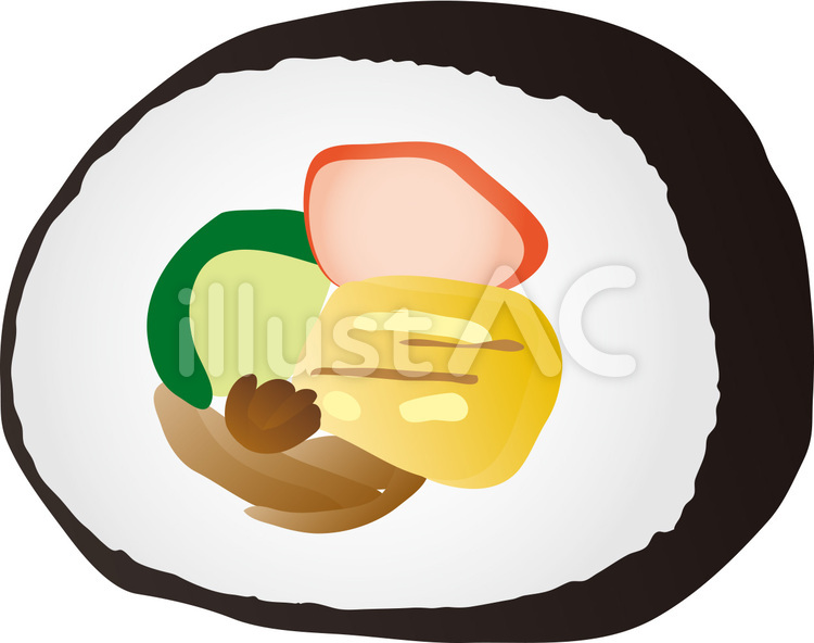 巻きずし03 すし,巻寿し,海苔巻きのイラスト素材