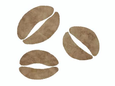 コーヒー豆 珈琲豆,種子,茶色,コーヒー,栽培,焙煎,デフォルメ,水彩,手描きのイラスト素材