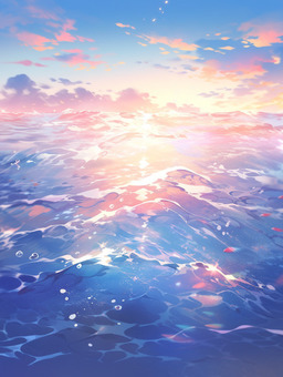 Illustration, wave, sky, sun, 