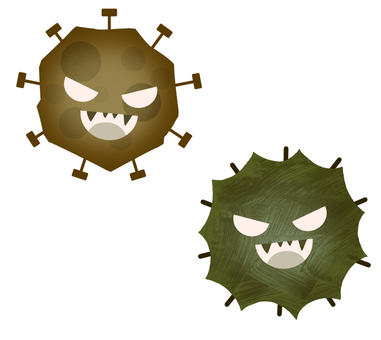 攻撃するバイ菌や病原菌のウイルス ウイルス,病原菌,顕微鏡,風邪,コロナウイルス,インフルエンザ,インフル,インフルエンザウイルス,菌,ばい菌のイラスト素材