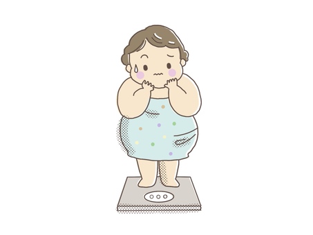 Illustration, diet, chubby, female, 
