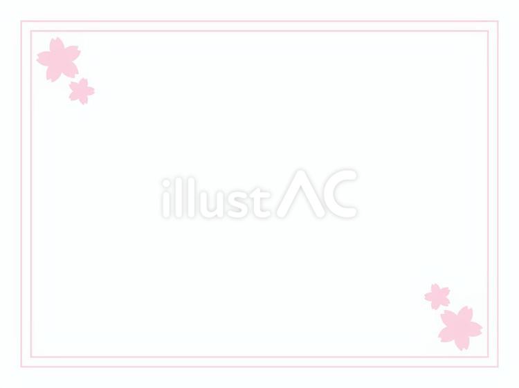 桜の和風フレーム背景＿ピンク 桜,フレーム,枠のイラスト素材