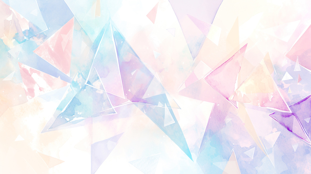 たくさんの三角形の水彩イラスト背景