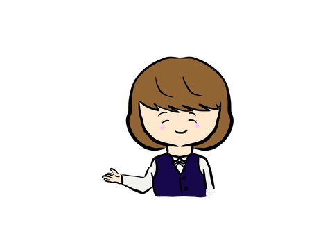 可愛いOLさん ol,可愛い,女性,シンプル,ベストのイラスト素材