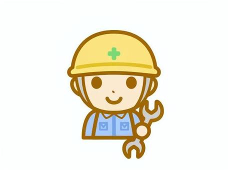 作業員男性　工具 作業員,スパナ,工具,ヘルメット,人物,男性のイラスト素材